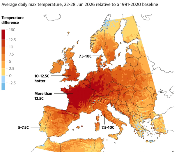 Еврокомиссия предложила обязать страны ЕС готовиться к потеплению на 3 °C